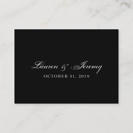 赤空白のと黒のゴシック様式のシーティングカード3.5x2.5 プレイスカード (裏面)