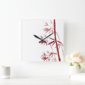 赤竹壁時計 スクエア壁時計 (ホーム)