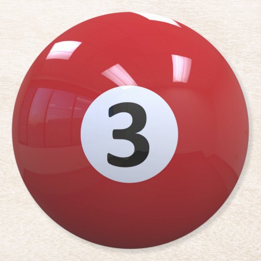 赤第3ビリヤードの玉突の玉 ラウンドペーパーコースター (正面)