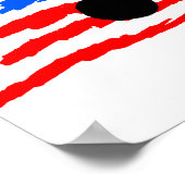 赤米国国旗のバスケッ感動的トボールポスター ポスター (角)