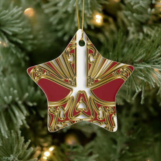 赤糖金ゴールドスカル頭蓋 セラミックオーナメント (ツリー)