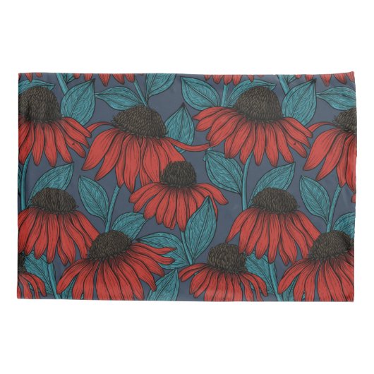 赤紅花 枕カバー (裏面-左)