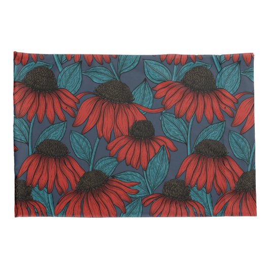 赤紅花 枕カバー (裏面-右)