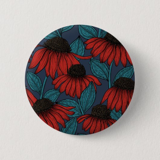 赤紅花 缶バッジ (正面)