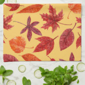 赤紅葉の水色 キッチンタオル (折り畳み)