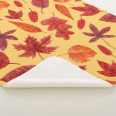 赤紅葉の水色 シェルパブランケット (3/4)