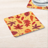 赤紅葉の水色 スクエアペーパーコースター (アングル)