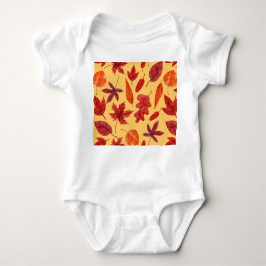赤紅葉の水色 ベビーボディスーツ (正面)