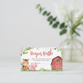 赤納屋周囲の庭ファームベイビーシャワーおむつラッフル エンクロージャーカード (スタンド正面)