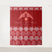 赤紙クレーン二重結婚ハピネス タペストリー (正面)