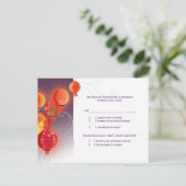 赤紙ランタン結婚ズ食事の選択RSVP インビテーションポストカード (スタンド正面)