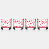 赤紙吹雪ハートパーソナライズされたバレンタイン ウイスキーグラス (裏面)