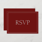 赤素晴らしとグレーの応答RSVP 出欠カード (正面/裏面)