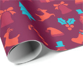 赤素晴らしクリスマスギフト包装紙 ラッピングペーパー (ロールコーナー)