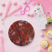 赤素晴らし葉色のと黒い手足 ペーパープレート (パーティー)