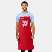 赤素晴らし豚 エプロン (着用した状態)