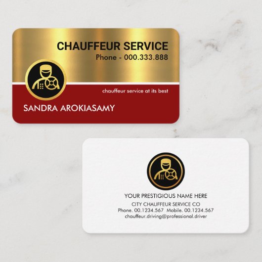 赤素晴らし金ゴールドラインショーフ 名刺 (正面/裏面)