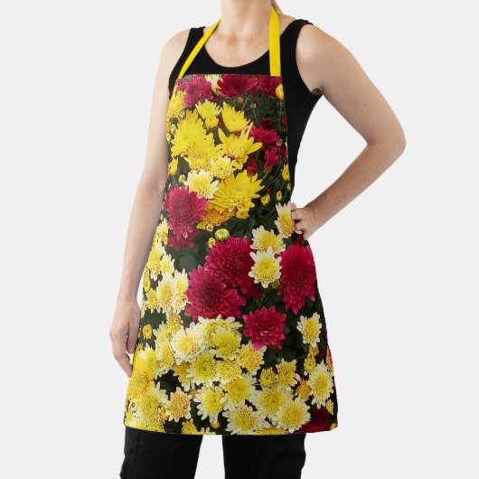 赤素晴らし金ゴールド秋菊の花 エプロン (インサイチュ)