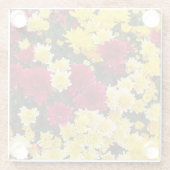 赤素晴らし金ゴールド秋菊の花 ガラスコースター (裏面)