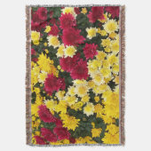 赤素晴らし金ゴールド秋菊の花 スローブランケット (正面縦)