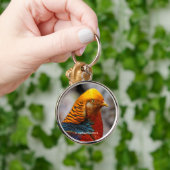 赤素晴らし金雉の狩猟鳥のクローズアップ キーホルダー (手)