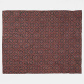 赤素晴らし青フローラろうけつ染めフリースブランケット フリースブランケット (正面(横))