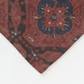 赤素晴らし青フローラろうけつ染めフリースブランケット フリースブランケット (角)