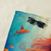 赤素晴らし髪の人魚 ビーチタオル (インサイチュ)