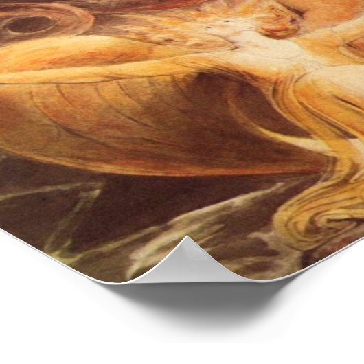 赤素晴らし龍と太陽の服を着た女性 ポスター (角)