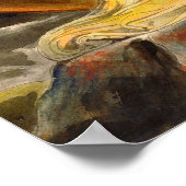 赤素晴らし龍と太陽の服を着た女性 ポスター (角)