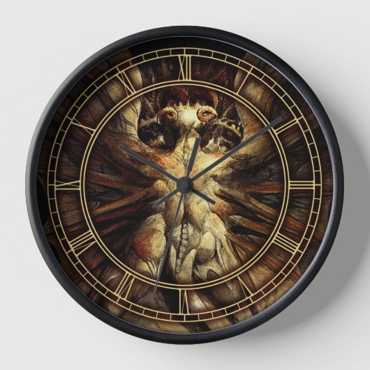 赤素晴らし龍時計 壁時計 (正面)