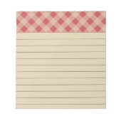 赤素朴い市松模様にメモ帳 ノートパッド (正面)