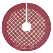 赤素朴い格子縞（苗字） ブラッシュドポリエステルツリースカート (正面)