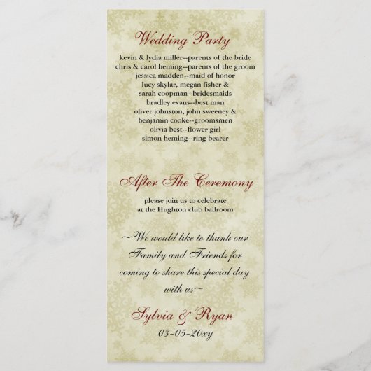 赤素朴い雪片 プログラム (裏面)