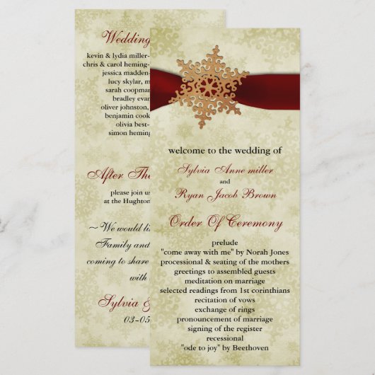 赤素朴い雪片 プログラム (正面/裏面)