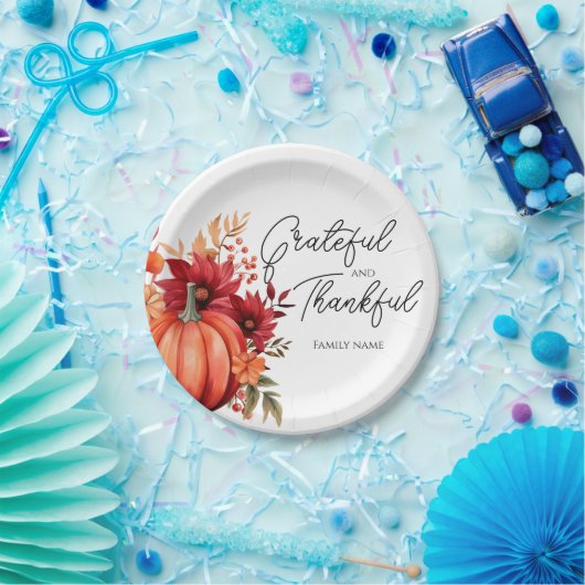 赤素朴かぼちゃ感謝祭紙プレート ペーパープレート (パーティー)