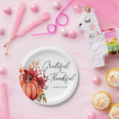 赤素朴かぼちゃ感謝祭紙プレート ペーパープレート (パーティー)