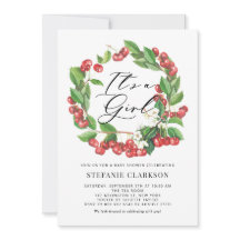 赤素朴さくらんぼリース女の子の赤ちゃんシャワー