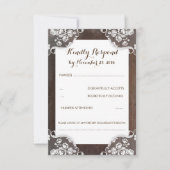 赤素朴ちゃんのブレスウッドとレース結婚式RSVP 出欠カード (正面)