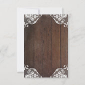 赤素朴ちゃんのブレスウッドとレース結婚式RSVP 出欠カード (裏面)