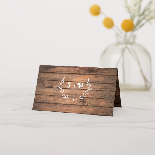 赤素朴ちゃんの息とストリングライトウッド結婚ズ プレイスカード (裏面)