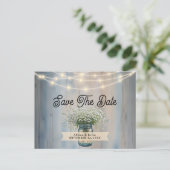 赤素朴ちゃんの息とストリングライト日付を保存 ポストカード (スタンド正面)