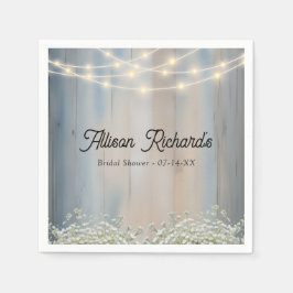 赤素朴ちゃんの息とストリングライト結婚 スタンダードカクテルナプキン