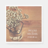 赤素朴ちゃんの息のメイソンのジャー結婚ウッド スタンダードランチョンナプキン (正面)