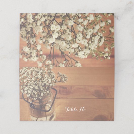 赤素朴ちゃんの息のメイソンの結婚瓶の折り畳み プレイスカード (外部開封)