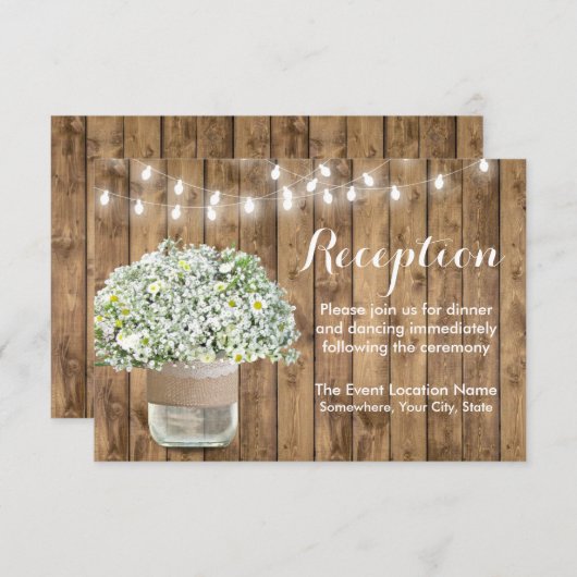 赤素朴ちゃんの息のメイソンjar結婚披露宴 招待状 (正面/裏面)