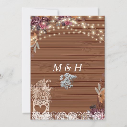 赤素朴ちゃんの息の瓶の結婚式の日付を保存 招待状 (裏面)