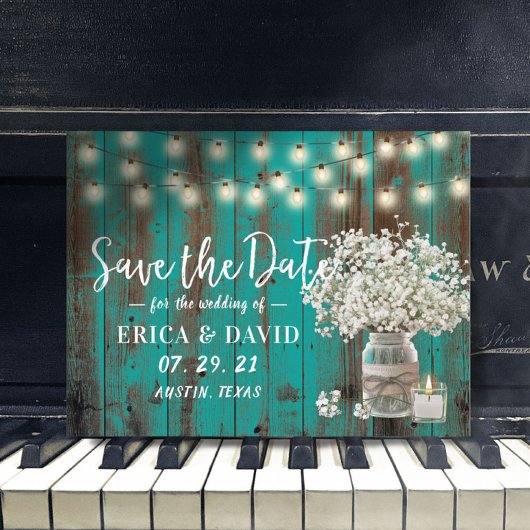 赤素朴ちゃんの息の瓶ティール（緑がかった色）ウッド日付を保存 案内ポストカード