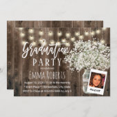 赤素朴ちゃんの息フローラ瓶の写真卒業 招待状 (正面/裏面)