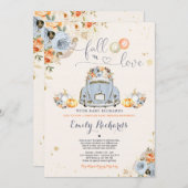 赤素朴ちゃんシャワーで愛のカボチャのドライブの秋 招待状 (正面/裏面)